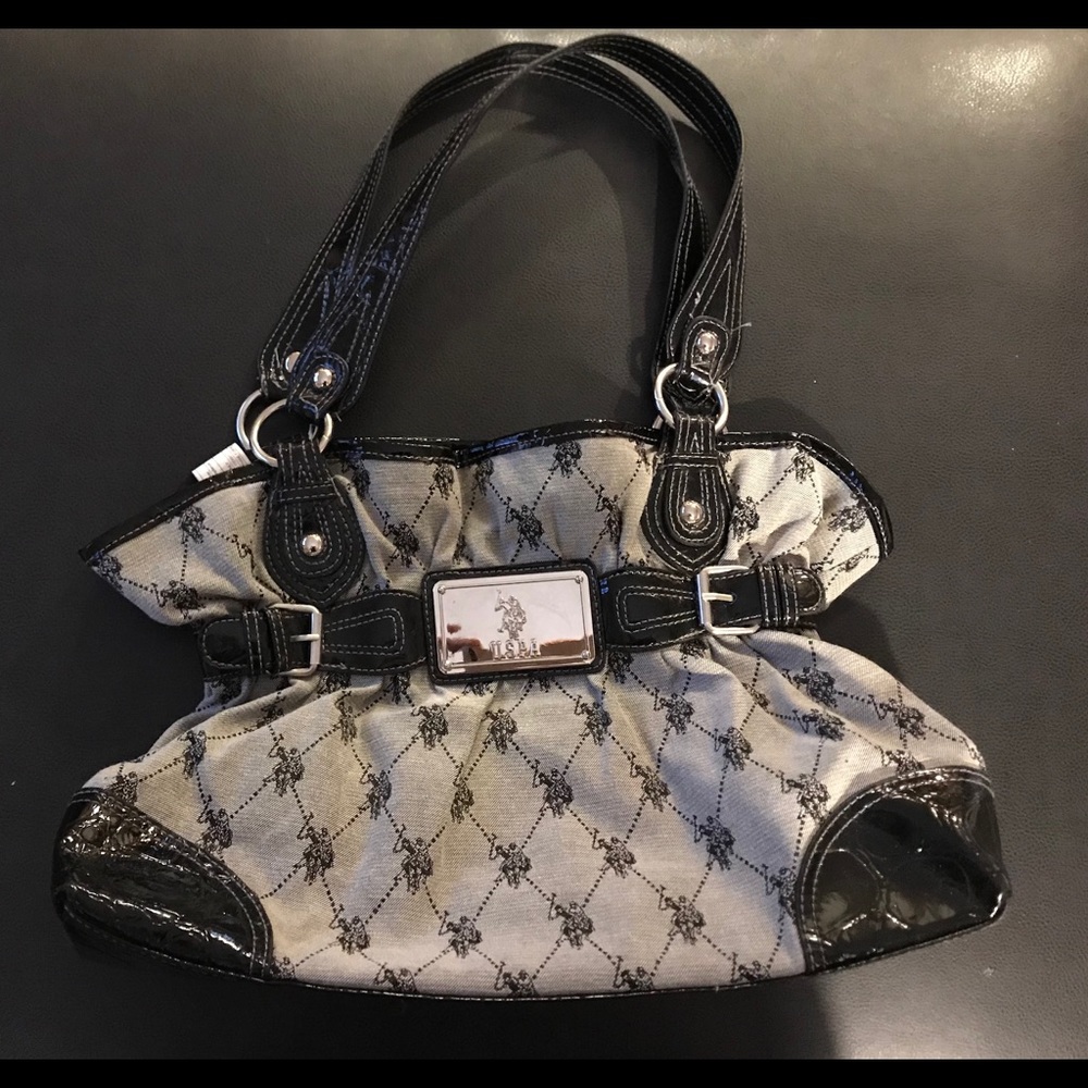 U.S.Polo black / grey shoulder bag. Ex condition.